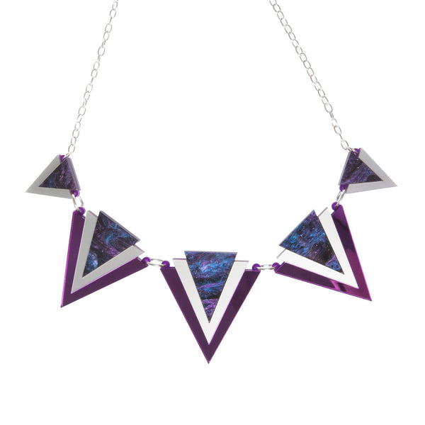 Purple Statement Necklace - Shades of Purple Shea Necklace – Sylca Designs