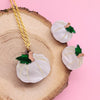 White Pumpkin Necklace & Earrings