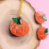 Orange Pumpkin Necklace & Earrings