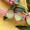 Green Acorn Necklace & Earrings