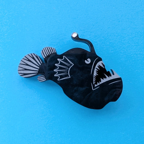 Black Anglerfish Brooch